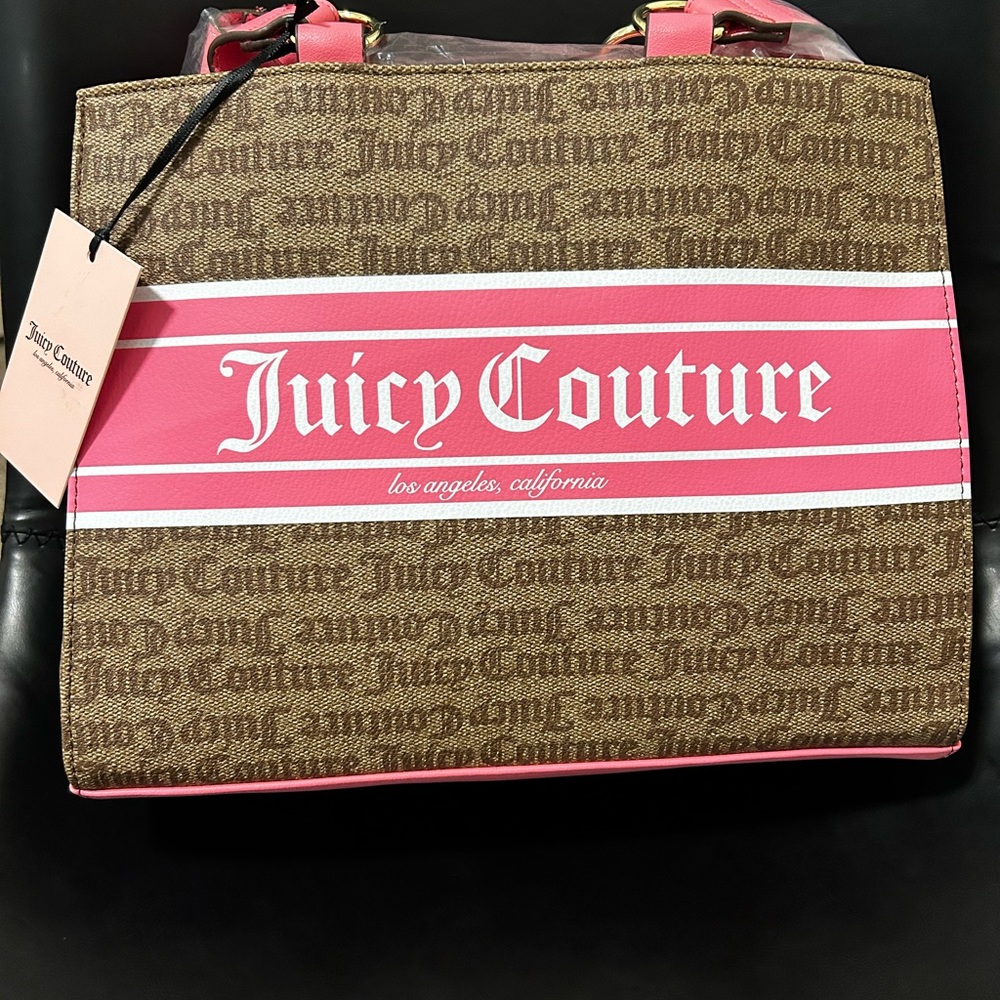 Brown and Pink Juicy Couture Billboard Tote